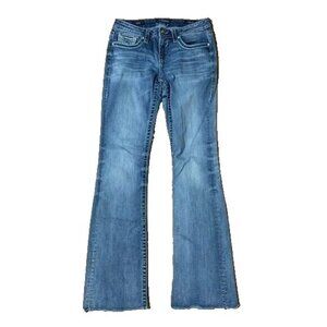 Vigoss Jeans Dallas Boot Cut Mid Rise Sequin Ripped Distress Denim Pant 5/6